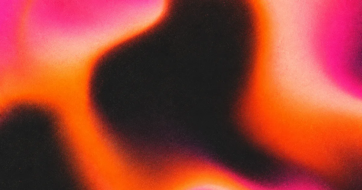 Tourbillon de couleur liquide abstrait, magenta et orange, texture grain